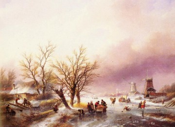 Un paysage d’hiver Jan Jacob Coenraad Spohler Peinture à l'huile